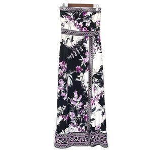 WHBM Small Strapless Floral Maxi Dress